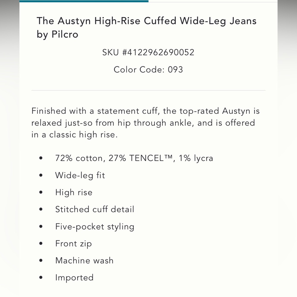 Pilcro Austyn wide leg jeans - Picture 6 of 6